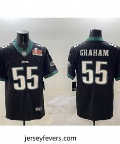 Philadelphia Eagles 55 Brandon Graham Black 2025 Super Bowl LIX Patch Vapor Untouchable Limited Stitched Football Jersey