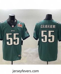 Philadelphia Eagles 55 Brandon Graham Green 2025 Super Bowl LIX Patch Vapor Untouchable Limited Stitched Football Jersey