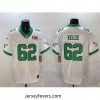 Philadelphia Eagles 62 Jason Kelce White 2025 Super Bowl LIX Patch F.U.S.E  Vapor Untouchable Limited Stitched Football Jersey