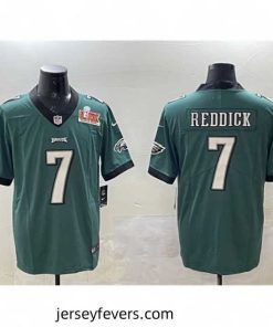 Philadelphia Eagles 7 Haason Reddick Green 2025 Super Bowl LIX Patch Vapor Untouchable Limited Stitched Football Jersey