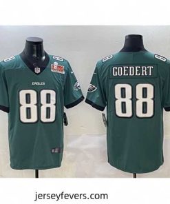 Philadelphia Eagles 88 Dallas Goedert Green 2025 Super Bowl LIX Patch New Vapor Untouchable Limited Stitched Football Jersey