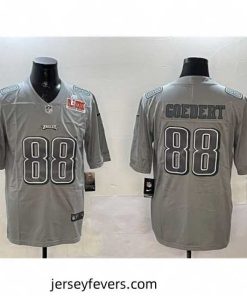 Philadelphia Eagles 88 Dallas Goedert Grey 2025 Super Bowl LIX Patch Atmosphere Fashion Vapor Untouchable Limited Stitched Football Jersey