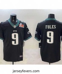 Philadelphia Eagles 9 Nick Foles Black 2025 Super Bowl LIX Patch Vapor Untouchable Limited Stitched Football Jersey