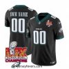 Philadelphia Eagles Active Player Custom Black 2025 Eagles Logo Super Bowl LIX Patch New F.U.S.E  Vapor Limited Stitched Football Jersey