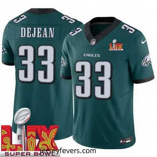 Philadelphia Eagles Cooper DeJean #33 Green 2024 2025 Super Bowl LIX F.U.S.E Stitched NFL Jersey