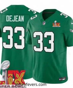 Philadelphia Eagles Cooper DeJean #33 Kelly Green 2024 2025 Super Bowl LIX F.U.S.E Stitched NFL Jersey