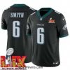 Philadelphia Eagles DeVonta Smith #6 Black 2024 2025 Super Bowl LIX F.U.S.E Stitched NFL Jersey