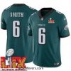 Philadelphia Eagles DeVonta Smith #6 Green 2024 2025 Super Bowl LIX F.U.S.E Stitched NFL Jersey