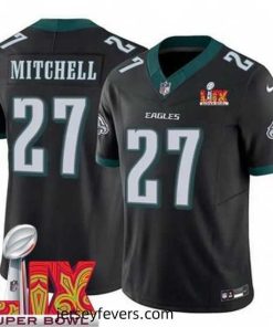 Philadelphia Eagles Quinyon Mitchell #27 Black 2024 2025 Super Bowl LIX F.U.S.E Stitched NFL Jersey