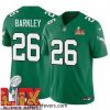 Philadelphia Eagles Saquon Barkley #26 Kelly Green 2024 2025 Super Bowl LIX F.U.S.E Stitched NFL Jersey