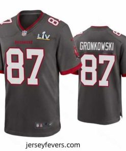 Rob Gronkowski Buccaneers Pewter Super Bowl Lv Game Jersey