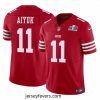 San Francisco 49ers 11 Brandon Aiyuk Red 2023 F.U.S.E  Vapor Limited Stitched Football 2024 Super Bowl LVIII Jersey