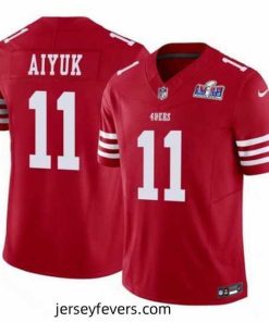 San Francisco 49ers 11 Brandon Aiyuk Red 2023 F.U.S.E  Vapor Limited Stitched Football 2024 Super Bowl LVIII Jersey