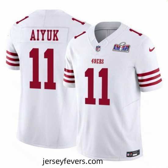 San Francisco 49ers 11 Brandon Aiyuk White 2023 F.U.S.E Vapor Limited Stitched Football 2024 Super Bowl LVIII Jersey