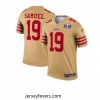 San Francisco 49ers 19 Deebo Samuel Gold Inverted Legend 2024 Super Bowl LVIII Stitched Football Jersey