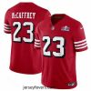 San Francisco 49ers 23 Christian McCaffrey New Red 2023 F.U.S.E  Vapor Untouchable Limited Stitched Football 2024 Super Bowl LVIII Jersey
