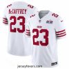 San Francisco 49ers 23 Christian McCaffrey White 2023 F.U.S.E  Vapor Untouchable Limited Stitched Football 2024 Super Bowl LVIII Jersey