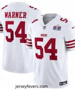 San Francisco 49ers 54 Fred Warner White 2023 F.U.S.E  Vapor Untouchable Limited Stitched Football 2024 Super Bowl LVIII Jersey