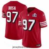San Francisco 49ers 97 Nick Bosa New Red 2023 F.U.S.E  Vapor Untouchable Limited Stitched Football 2024 Super Bowl LVIII Jersey