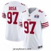 San Francisco 49ers 97 Nick Bosa White 2023 F.U.S.E  Vapor Untouchable Limited Stitched Football 2024 Super Bowl LVIII Jersey