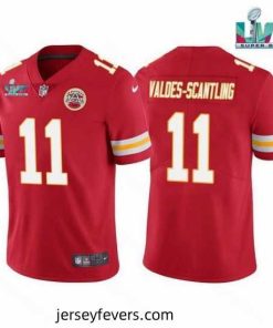 Toddler Kansas City Chiefs 11 Marquez Valdes Scantling Red Super Bowl LVII Patch Vapor Untouchable Limited Stitched Jersey