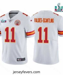 Toddler Kansas City Chiefs 11 Marquez Valdes Scantling White Super Bowl LVII Patch Vapor Untouchable Limited Stitched Jersey