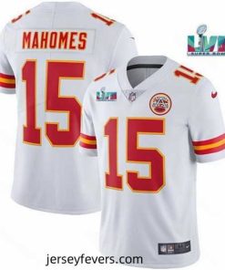 Toddler Kansas City Chiefs 15 Patrick Mahomes White Super Bowl LVII Patch Vapor Untouchable Limited Stitched Jersey