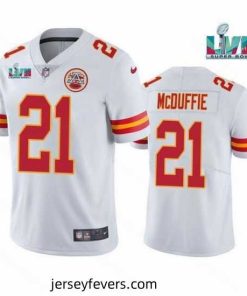 Toddler Kansas City Chiefs 21 Trent McDuffie White Super Bowl LVII Patch Vapor Untouchable Limited Stitched Jersey