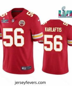 Toddler Kansas City Chiefs 56 George Karlaftis Red Super Bowl LVII Patch Vapor Untouchable Limited Stitched Jersey