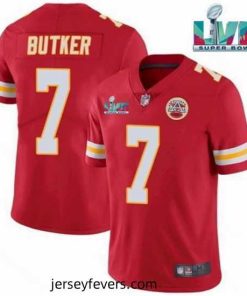 Toddler Kansas City Chiefs 7 Harrison Butker Red Super Bowl LVII Patch Vapor Untouchable Limited Stitched Jersey