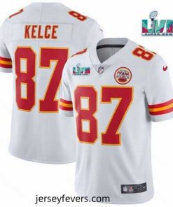 Toddler Kansas City Chiefs 87 Travis Kelce White Super Bowl LVII Patch Vapor Untouchable Limited Stitched Jersey