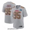 Toddler Kansas City Chiefs 95 Chris Jones Grey Super Bowl LVII Patch Atmosphere Fashion Stitched Game Jersey