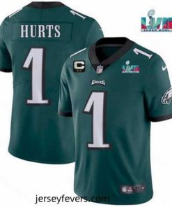 Toddler Philadelphia Eagles 1 Jalen Hurts Green Super Bowl LVII Patch And 2 Star C Patch Vapor Untouchable Limited Stitched Jersey