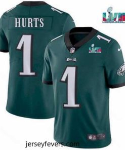 Toddler Philadelphia Eagles 1 Jalen Hurts Green Super Bowl LVII Patch Vapor Untouchable Limited Stitched Jersey