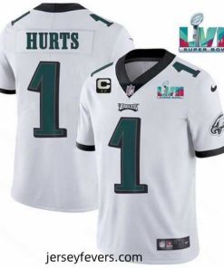 Toddler Philadelphia Eagles 1 Jalen Hurts White Super Bowl LVII Patch And 2 Star C Patch Vapor Untouchable Limited Stitched Jersey