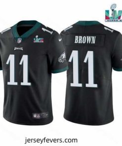 Toddler Philadelphia Eagles 11 A J  Brown Black Super Bowl LVII Patch Vapor Untouchable Limited Stitched Jersey
