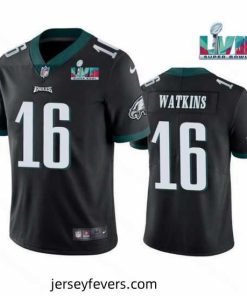 Toddler Philadelphia Eagles 16 Quez Watkins Black Super Bowl LVII Vapor Untouchable Limited Stitched Jersey