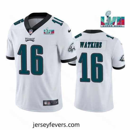 Toddler Philadelphia Eagles 16 Quez Watkins White Super Bowl LVII Vapor Untouchable Limited Stitched Jersey