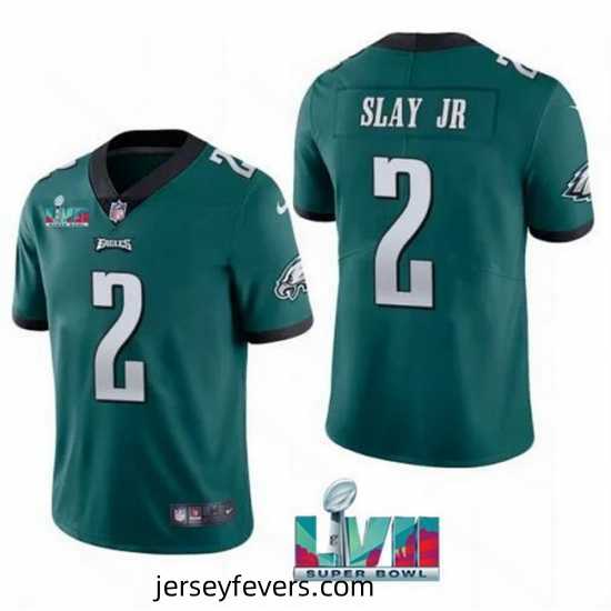 Toddler Philadelphia Eagles 2 Darius Slay JR Green Super Bowl LVII Patch Vapor Untouchable Limited Stitched Jersey