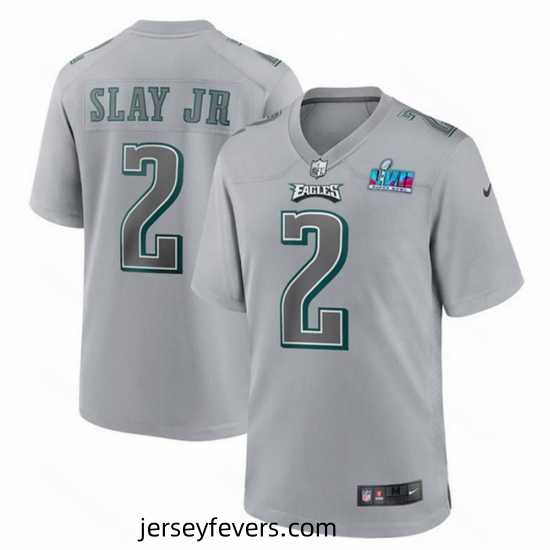 Toddler Philadelphia Eagles 2 Darius Slay Jr Grey Super Bowl LVII Patch Atmosphere Fashion Stitched Game Jersey