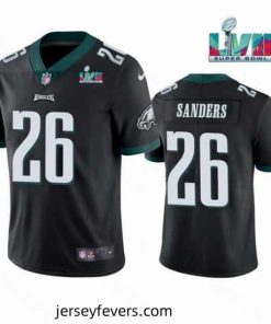 Toddler Philadelphia Eagles 26 Miles Sanders Black Super Bowl LVII Patch Vapor Untouchable Limited Stitched Jersey