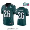 Toddler Philadelphia Eagles 26 Miles Sanders Green Super Bowl LVII Patch Vapor Untouchable Limited Stitched Jersey