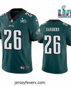 Toddler Philadelphia Eagles 26 Miles Sanders Green Super Bowl LVII Patch Vapor Untouchable Limited Stitched Jersey