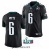 Toddler Philadelphia Eagles 6 DeVonta Smith Black Super Bowl LVII Patch Vapor Untouchable Limited Stitched Jersey