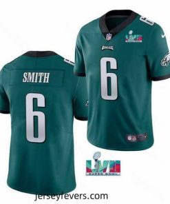 Toddler Philadelphia Eagles 6 DeVonta Smith Green Super Bowl LVII Patch Vapor Untouchable Limited Stitched Jersey