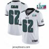 Toddler Philadelphia Eagles 62 Jason Kelce White Super Bowl LVII Patch Vapor Untouchable Limited Stitched Jersey