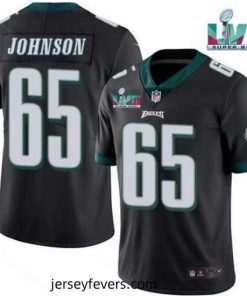 Toddler Philadelphia Eagles 65 Lane Johnson Black Super Bowl LVII Patch Vapor Untouchable Limited Stitched Jersey