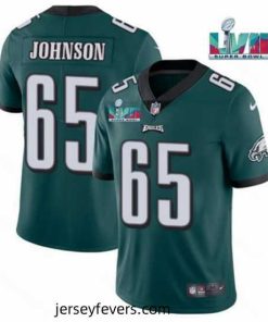 Toddler Philadelphia Eagles 65 Lane Johnson Green Super Bowl LVII Patch Vapor Untouchable Limited Stitched Jersey