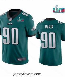 Toddler Philadelphia Eagles 90 Jordan Davis Green Super Bowl LVII Patch Vapor Untouchable Limited Stitched Jersey