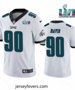 Toddler Philadelphia Eagles 90 Jordan Davis White Super Bowl LVII Patch Vapor Untouchable Limited Stitched Jersey